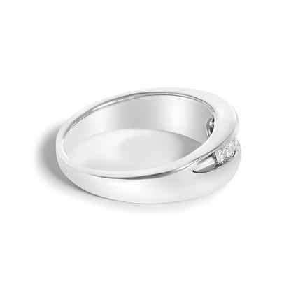 Men's.925 Sterling Silver 1/2 Cttw Diamond 9 Stone Band Ring - Size 10