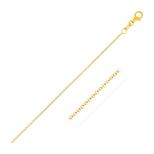 Chaîne maille forçat ronde or jaune 14 carats 1,1 mm
