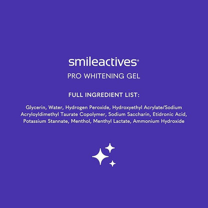 Smileactives Teeth Whitening Gel for Toothpaste with Clinical-Grade Hydrogen Peroxide, Tooth Stain Remover for White Teeth, Dentist Quality Pro Whitening Gel to Remove Stains, 90 Day, 3.8 oz Bottle