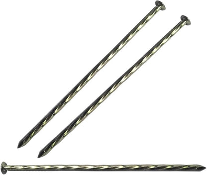 22 Pcs 8-Inch Landscape Stakes, Spiral Metal Galvanized Landscape Spikes, Garden Nails for Artificial Turf, Paver Edging, Weed Barrier, Carpentry and More