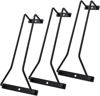 8.8-Inch Wine Glass Rack - Under Cabinet Stemware Wine Glass Holder Glasses Storage Hanger Metal Organizer for Bar Kitchen Black (1 Rows, 3 Pack)