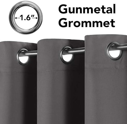 H.VERSAILTEX Premium Solid Thermal Insulated Blackout Grey Curtains Window Drapes - 2 Panels Set- Charcoal Gray, 52x72 Inch,8 Grommets per Panel