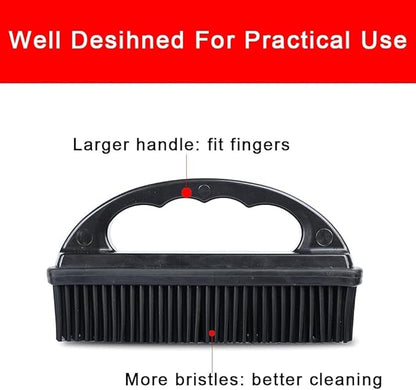 Rubber Pet Hair Removal Brush Lint & Hair Removal Cat Dog Hair Remover Brush Pet Hair Removal Tool Silicone Lint and Debris Remover for Cleaning,Grooming,Lint and Fur Removal,Home (Red&Black)