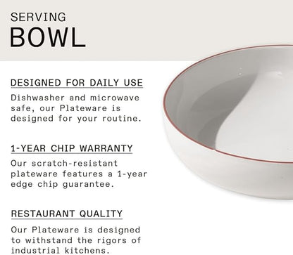 Made In Cookware - Serving Bowl - White With Red Rim - Porcelain England