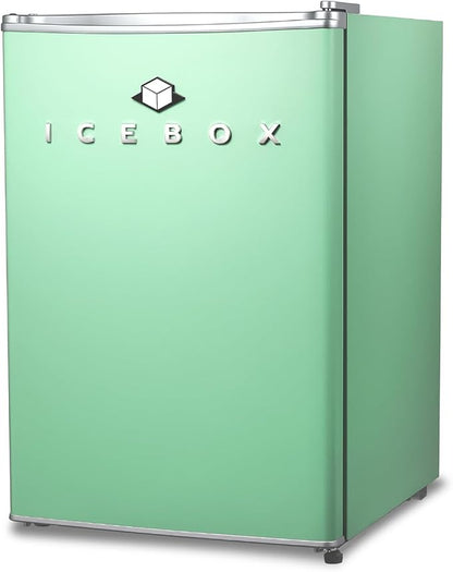 IBCR25MNT Compact, Energy Star Certified Small, Single Door Mini Fridge with Freezer Refrigerator, Large (2.5 cu ft), Mint Green