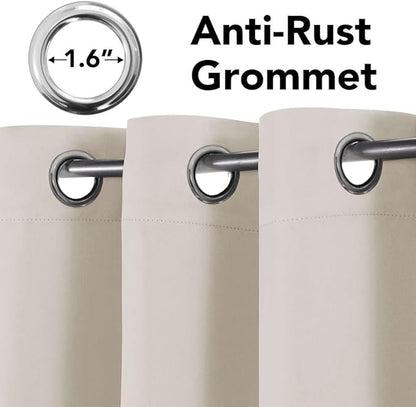 H.VERSAILTEX Room Darkening Curtains for Living Room Light Reducing Thermal Insulated Window Treatment Panels/Drapes Grommet Top 2 Panels (Ivory - 42 x 84 Inches)