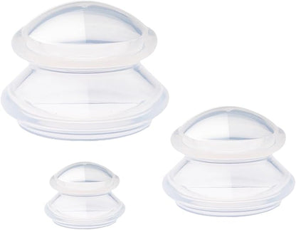 3pcs Cupping Therapy Set-Professional Silicone Cupping, Suitable for Facial Body Massage/Deep Myofascial Release/Pain Relief/Muscle Relaxation & More (Clear,3pcs)
