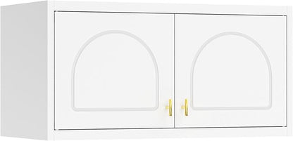 Bathroom Cabinet Wall Mounted, Metal Laundry Wall Storage Cabinets Over Toilet, Medicine Cabinet Organizer with 2 Doors, Floating Cabinets for Launtry, Kitchen, Bathroom, Living Room