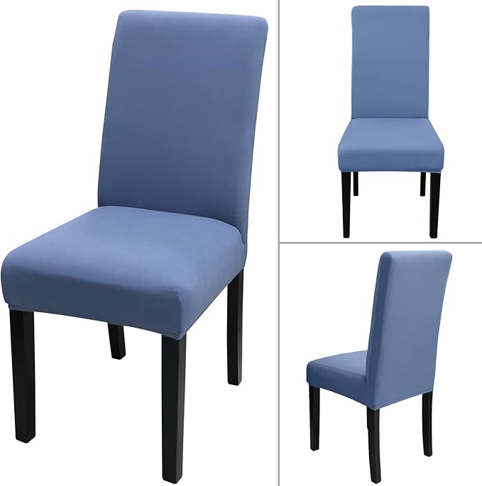 JQinHome 4 Pcs Dining Chair Slipcover, High Stretch Removable Washable Chair Seat Protector Cover for Home Party Hotel Wedding Ceremony