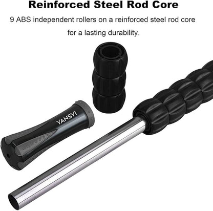 Yansyi Body Massage Roller Stick for Athletes - Release Myofascial Trigger Points Reduce Muscle Soreness Tightness Leg Cramps & Back Pain for Physical Therapy & Recovery (Gray)