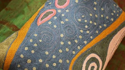 Lumbar Blue Klimt Throw Pillow Cover Art Nouveau Pillowcase Modern Couch Cushion Contemporary Pillowsham Mid Century Chair Farmhouse Cushions Handmade Wool Size 14x20