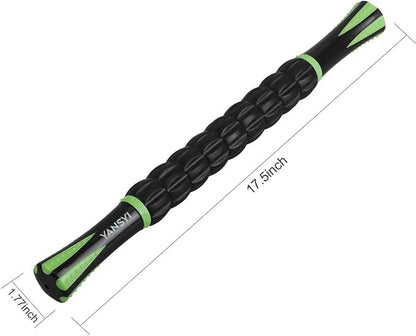 Yansyi Muscle Roller Stick for Athletes - Body Massage Roller Stick - Release Myofascial Trigger Points Reduce Muscle Soreness Tightness Leg Cramps & Back Pain for Physical Therapy & Recovery (Black)