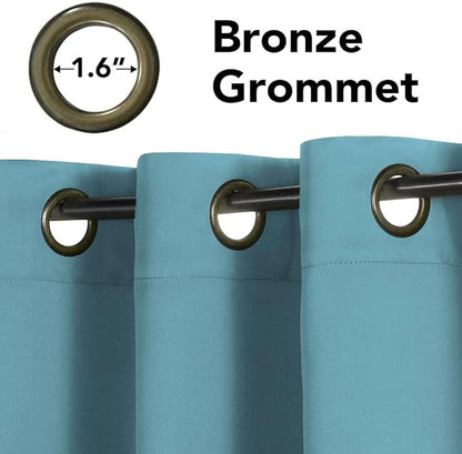 H.VERSAILTEX Blackout Aqua Curtains for Bedroom/Living Room, 52" Wide x 63" Long Each Panel,Grommet Top (Set of 2 Panels)