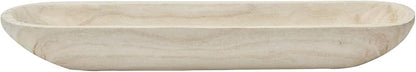 Creative Co-Op Decorative Paulownia Wood Tray, White