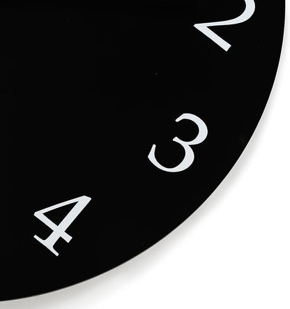 Lafocuse 12 Inch Silent Black Wall Clock Battery Operated for Living Room Decor, Simple Minimalist Wooden Wall Clock for Kitchen Bedroom Office
