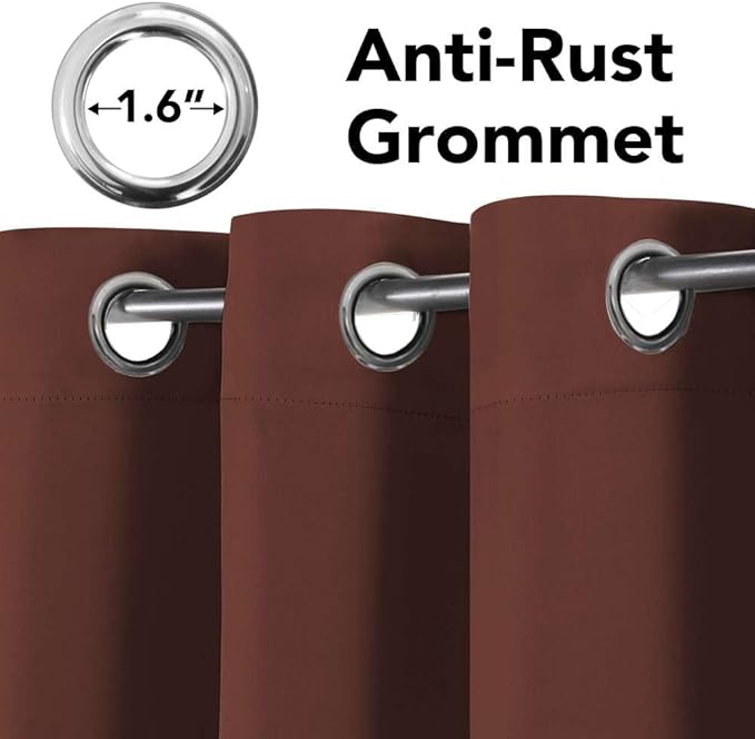 H.VERSAILTEX Blackout Curtains 84 inches Long for Living Room Thermal Insulated Room Darkening Window Treatment Panels Drapes Light Reducing Curtains for Bedroom, 2 Panels, 52" W x 84" L, Rust