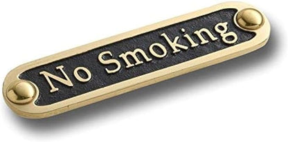 No Smoking Brass Door Sign. Traditional Style Home Décor Wall Plaque Handmade By The Metal Foundry UK.