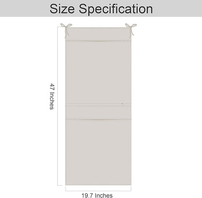 100% Linen Hanging Laundry Bag with 2 Compartments, Over the Door Laundry Hamper, Dirty Clothes Space Saving Organizer 19.7 x 47 Inches, Linen