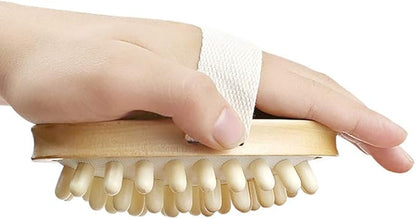 Natural Wooden Massage Body Brush for Cellulite and Improve Lymphatic Blood Circulation Dry Brush Remove Dead Skin Shower Bathe SPA Bath Brush