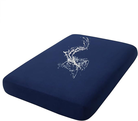 hyha Waterproof Couch Cushion Covers, Stretch Sofa Couch Seat Slipcover for Dog Washable, Non-Slip Waterproof Outdoor Cushion Covers for Patio Furniture Replacement (1 Piece for Large, Navy)