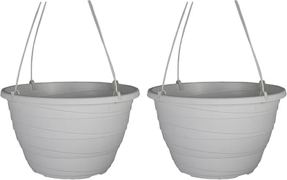 The HC Companies Wrapt Hanging Planters - Lightweight Plant Pot Hanger for Hanging Plants, Vegetables & Herbs - Outdoor & Indoor Hanging Basket for Plants (13" White, Pack of 2)