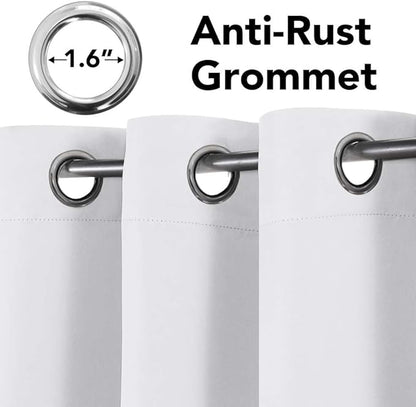 H.VERSAILTEX White Curtains for Bedroom Thermal Insulated Room Darkening Living Room Curtains Grommet Privacy Protection Window Curtain Panels/Drapes for Nursery, 2 Panels, 42x84 Inches, Pure White