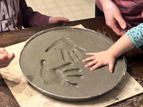 Large DIY Stepping Stone Kit, Handprint Stepping Stone, Mother's Day Gift, Footprint Stepping Stone (12 Inch + Stamp Set)
