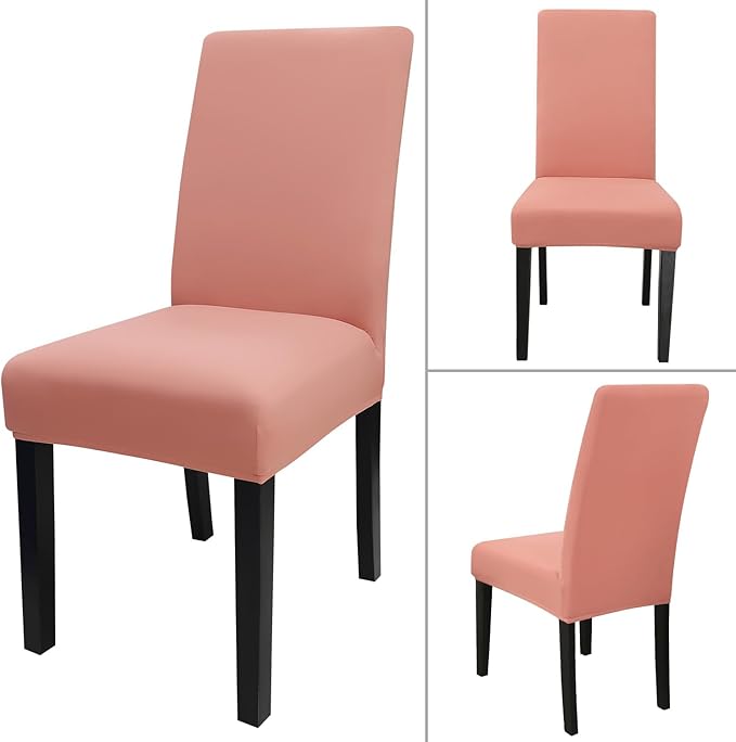 JQinHome Terra Cotta Chair Covers for Dining Room Set of 4, High Stretch Removable Washable Parsons Chair Slipcover for Home Party Hotel Wedding Ceremony (4PCS,Terra Cotta)