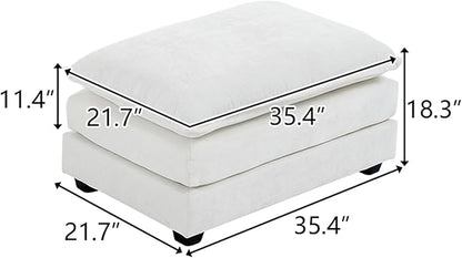 Karl home Modular Ottoman for Sectional Sofa, Chenille Comfy Upholstered Furniture for Living Room, Apartment, Studio, Office, (Ottoman, Beige)