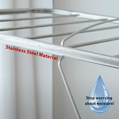 TRES BELLE 25NEW Stainless Steel Clothes Drying Rack(L)–Foldable,Lightweight,Anti-Slip Elastic Rods,Made in Korea,Indoor & Outdoor Use,Rust-Resistant,Towels Drying,Underwear,Baby Clothes–L Sizes