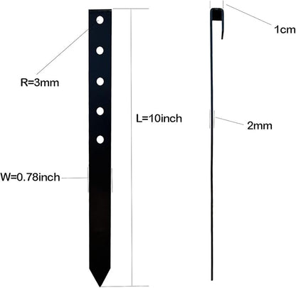 60Pcs Metal Garden Landscape Edging Stakes,Black, 10inch anchoring Stakes Landscape Anchoring Spikes for Terrace Board, Grass Barrier, Landscape Edging Coil, Garden Liner, Bender Board