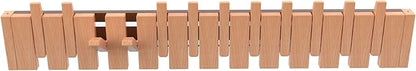 Wall Mounted Piano Key Hanger | Flip Style Hook | Entrance Wall Art Hook, Made of Oak Wood (3 Times Painted, 4 Times Polished) (Beech, 12Hooks)