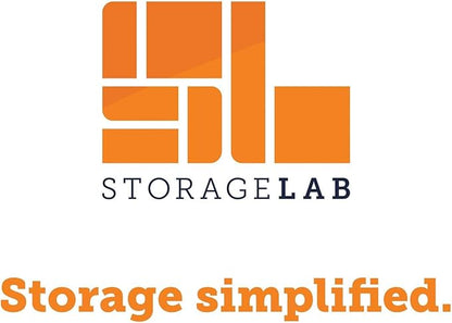 storageLAB Slim Under Bed Storage Containers, Closet Organizers with Sturdy Handles for Clothes, Comforters, and Accessories, Use Under or at the End of the Bed - 2 Pack, Adjustable Dividers, Grey