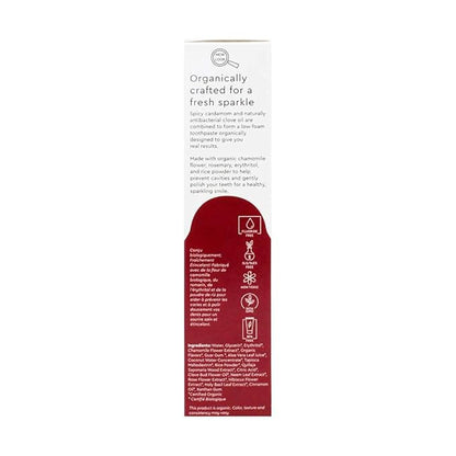 RADIUS USDA Organic Toothpaste 3oz Non Toxic Chemical-Free Gluten-Free Designed to Improve Gum Health & Prevent Cavity - Clove Cardamom - Pack of 2