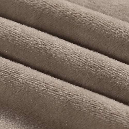 PrinceDeco Velvet Stretch Couch Cushion Cover Soft Cushion Slipcover for Chair Cushion Furniture Protector Seat Cushion Sofa Cover (Width Up to 29.5", Taupe)