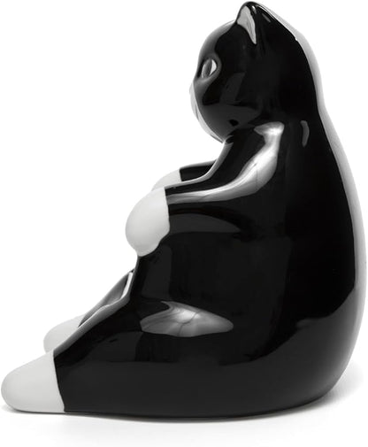 Ceramic Lazy Black Cat Home decor - Can be used as a candy dish, decorative bowl, tealight candle holder and jewelry tray | Unique Birthday gifts for Women, Mom, Grandma, Cat lover, Friend, Coworker