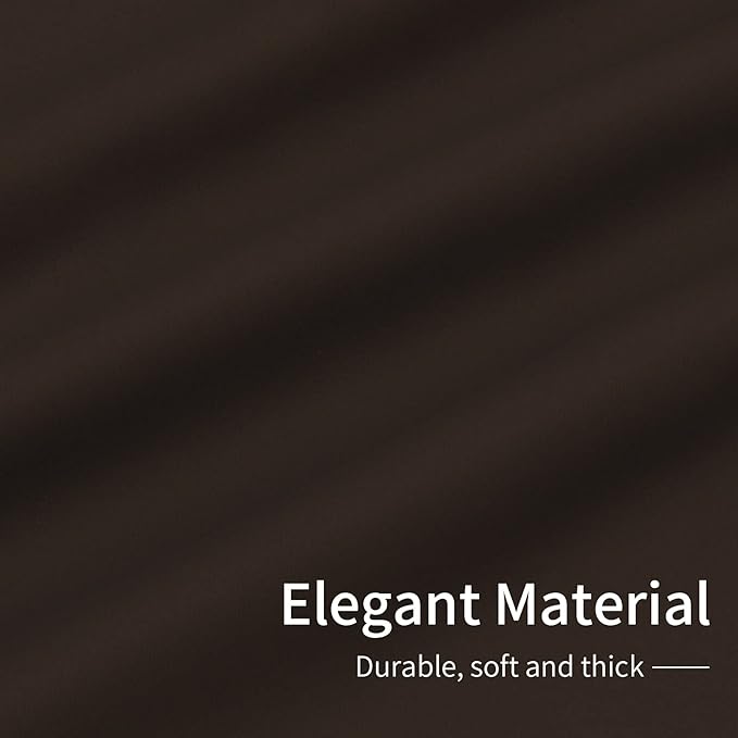 Easy-Going Blackout Curtains for Bedroom, Solid Thermal Insulated Grommet and Noise Reduction Window Drapes, Room Darkening Curtains for Living Room, 2 Panels(42x84 in, Dark Brown)