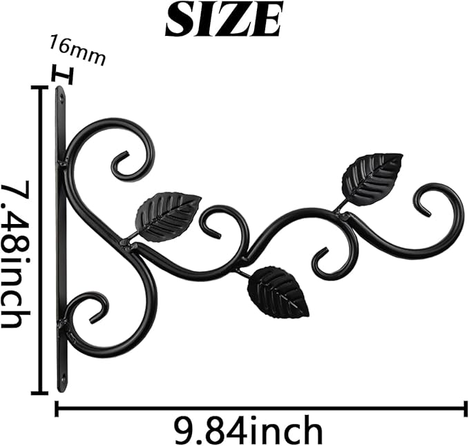 TIHOOD 4PCS Plants Hangers Outdoor Indoor Decor, Wall Hooks for Hanging Plant Bracket, Plant Hooks for Bird Feeder, Wind Chime, Lights, Lanterns