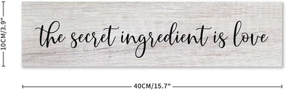 Generic Funny Wood Sign The Secret Ingredient is Love Rustic Wooden Hanging Sign Home Farmhouse Kitchen Wall Decoration 16 x 4 Inch