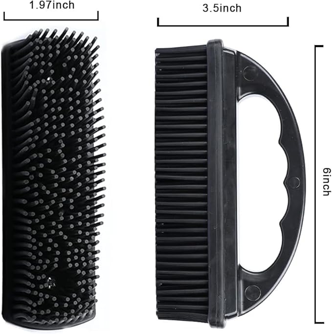 Rubber Pet Hair Removal Brush Lint & Hair Removal Cat Dog Hair Remover Brush Pet Hair Removal Tool Silicone Lint and Debris Remover for Cleaning,Grooming,Lint and Fur Removal,Home (Red&Black)