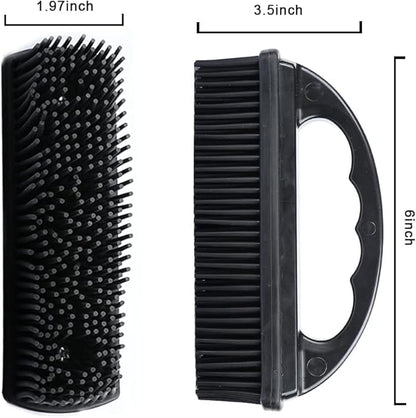 Rubber Pet Hair Removal Brush Lint & Hair Removal Cat Dog Hair Remover Brush Pet Hair Removal Tool Silicone Lint and Debris Remover for Cleaning,Grooming,Lint and Fur Removal,Home (Red&Black)