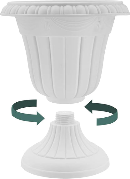 PL00BK Classic Traditional Plastic Urn Planter, Black