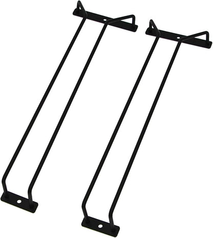 14-Inch Black Wine Glass Rack, Under Cabinet Wine Glass Holder, Stemware Rack, Hanging Stemware Holder, Set of 2