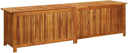 vidaXL Outdoor Storage Box, Deck Box with Gas-Lift Lid, Storage Chest with Water-Resistant Zippered Bag Inside, 78.7''x19.7''x22.8'', Solid Acacia Wood