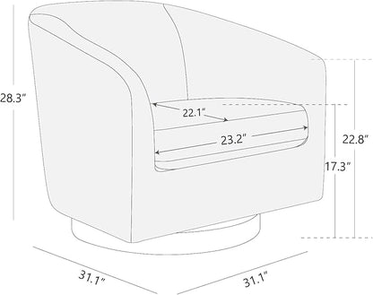 CHITA Swivel Accent Chair Set of 2, FSC Certified Upholstered Fabric Barrel Chair for Living Room, Fully Assembled, Cream