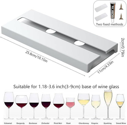 4 Pcs Wine Glass Holder Under Shelf or Cabinet Punch-free,Stemware Rack Glassware Drying Storage Hanger for Kitchen,Bar and Restaurant (White) ﻿