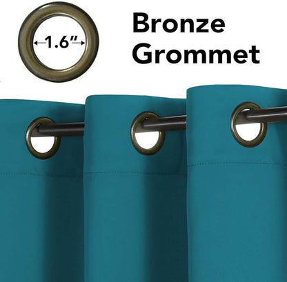H.VERSAILTEX Thermal Insulated Blackout Curtains Innovated Microfiber Formaldehyde-Free Window Panels for Nursery, Grommet,52 by 84 - Inch - Turquoise Blue - Set of 2
