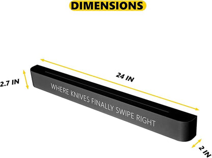 Magnetic Knife Holder, Knife Magnetic Strip for Wall 24 Inch, Magnetic Knife Block, Under Cabinet Magnetic Knives Bar, Knife Rack for Kitchen Utensil Storage Organizer(Black)