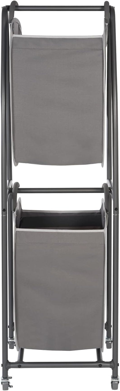 Neatfreak - 2 Tier Laundry Sorter - Laundry Hamper With Wheels & 2 x Laundry Basket Tote Bags For Dirty Clothes, Towels, Blankets, Bathroom Storage & Laundry Room Organization