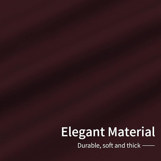 Easy-Going Blackout Curtains for Bedroom, Solid Thermal Insulated Grommet and Noise Reduction Window Drapes, Room Darkening Curtains for Living Room, 2 Panels(42x72 in, Wine)